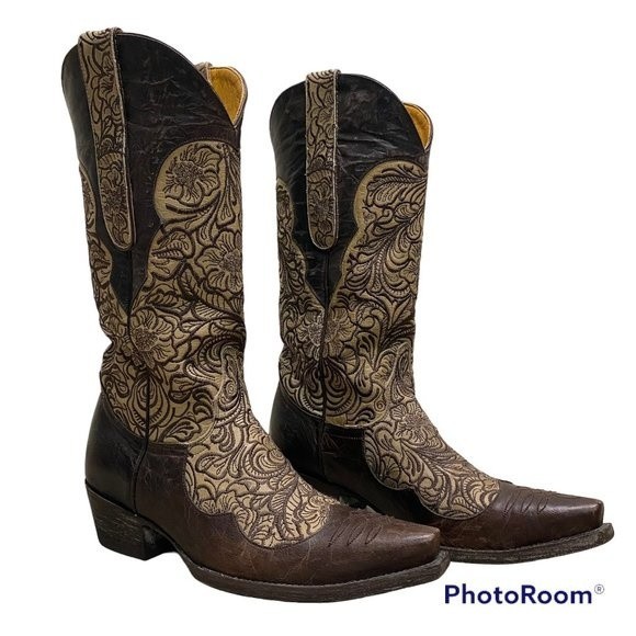 Old Gringo Shoes - Old Gringo Feita Western Cowgirl Boots brown/bone leather w chocolate embroidery